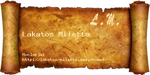 Lakatos Miletta névjegykártya